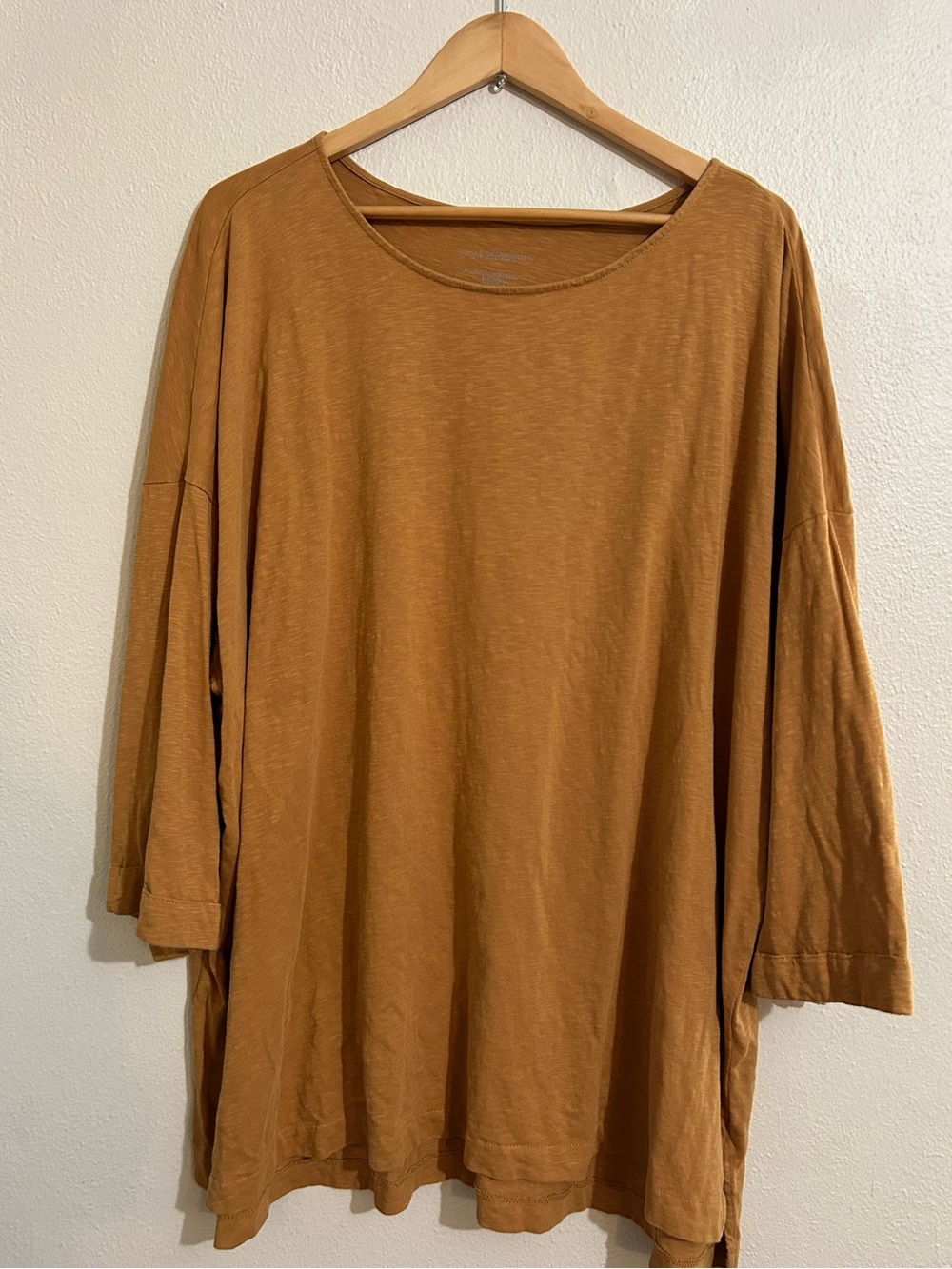 J. Jill Purejill Organic Cotton Women's 3X Tunic Top Camel Plus Minimalist